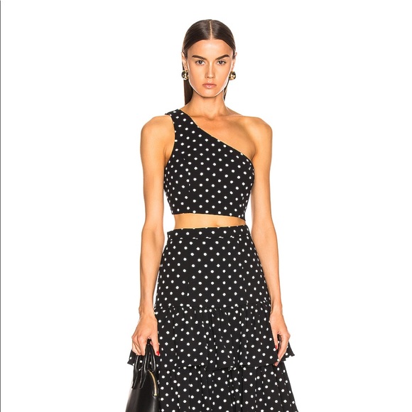 polka dot one shoulder top